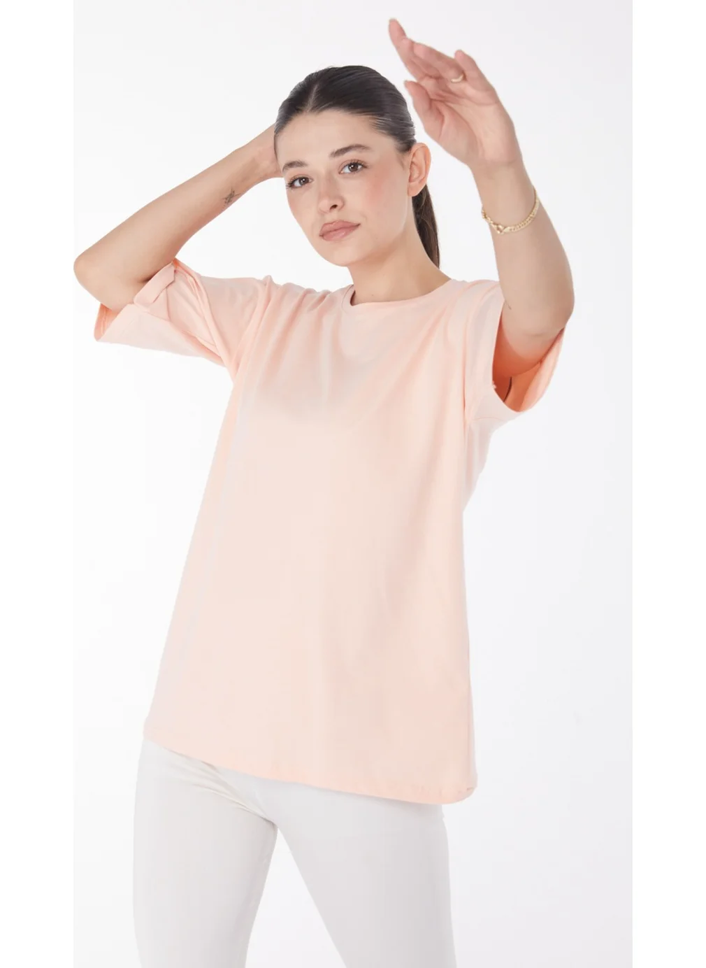 Tofisa Plain Crew Neck Women's Lilac T-Shirt - 25849