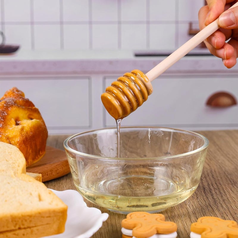 HansGo 2PCS Wooden Honey Mixing Stirrer, 8 Inch Honey Dipper Sticks Long Handle Honeycomb Stick for Collecting Dispensing Drizzling Jam, Wedding Gifts & Party Favors - Image 4