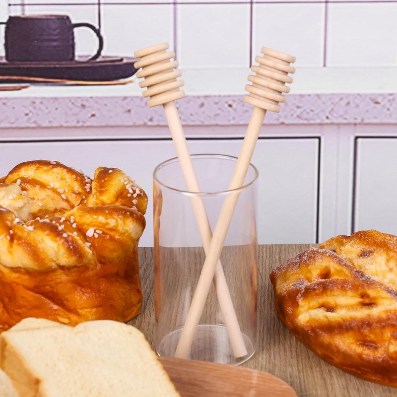 HansGo 2PCS Wooden Honey Mixing Stirrer, 8 Inch Honey Dipper Sticks Long Handle Honeycomb Stick for Collecting Dispensing Drizzling Jam, Wedding Gifts & Party Favors - Image 5