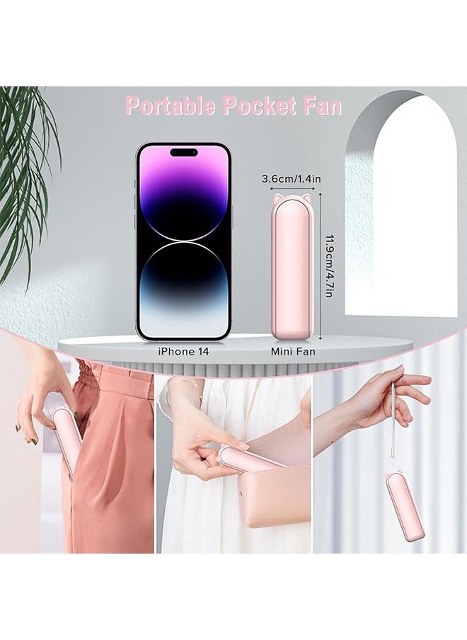 Portable Small Pocket Fan,  Handheld Fan,Foldable Fan, Quiet Personal Fan Speed Adjustable for Stylish Kids Girls Women Indoor Outdoor Travel