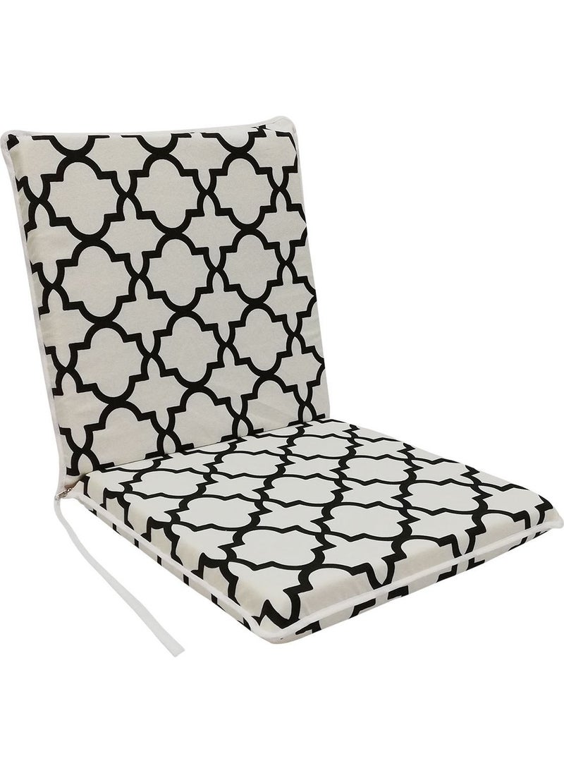 Nelson Chair Cushion 1 Piece Lace Garden Cushion with Back (Alaçatı) Washable  - Image 3