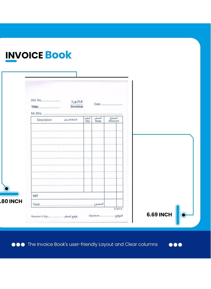 MARKQ (10 Pack) Invoice Book | 50 Invoice pages per Book | For Shops, Small Business, Home, Offices Supplies | 122 x 170 mm  - Image 3