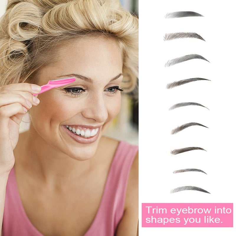 HFATMOS 12 Pcs Eyebrow Razor Multipurpose Exfoliating Dermaplaning Tool for Face, Facial and Eyebrow Shaper with Protective Cover for Women Men Use - Image 3
