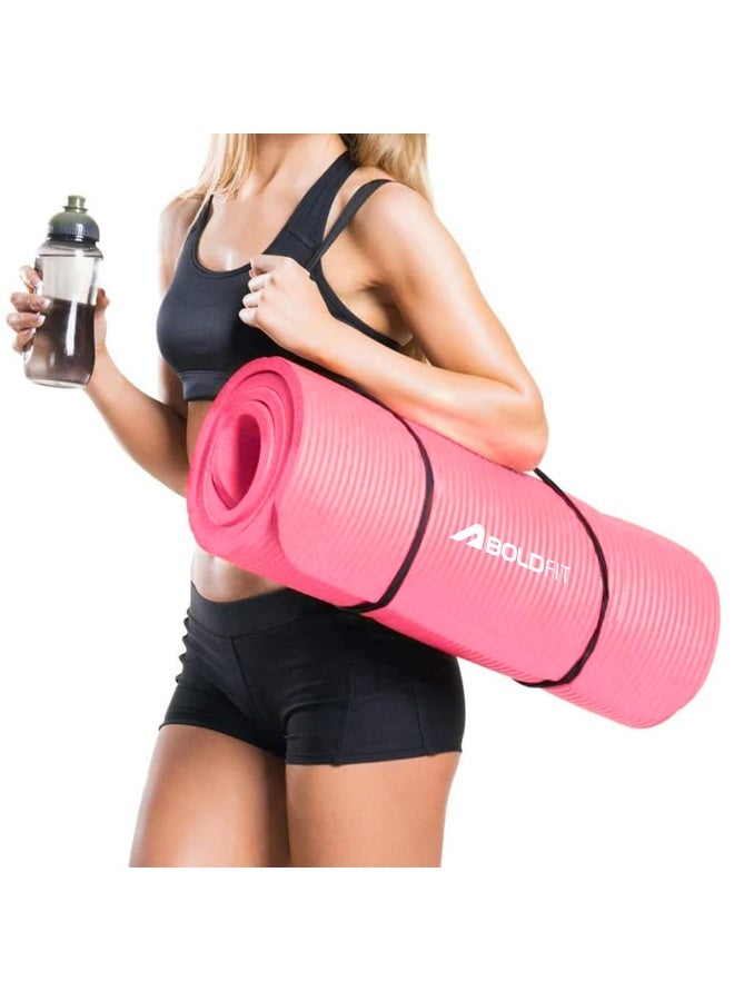 BOLDFIT Yoga Mats for Women and Men NBR Material with Carrying Strap, Extra Thick Exercise Mats for Workout Yoga Mat for Women for Workout, Yoga, Fitness, Exercise Mat Anti Slip Yoga Mats - Image 1