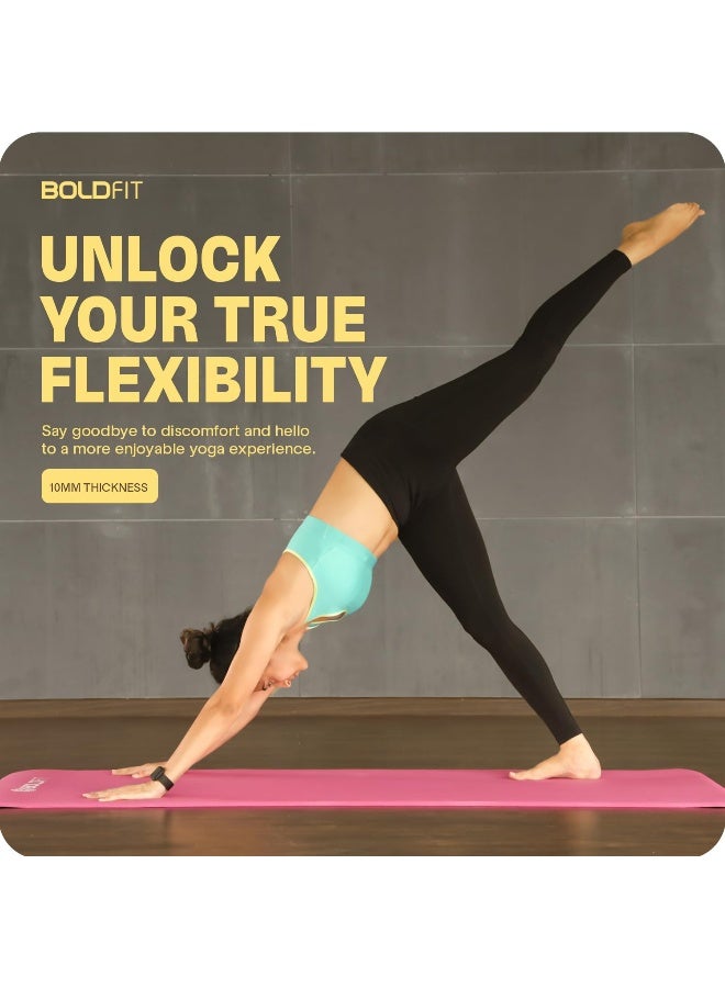 BOLDFIT Yoga Mats for Women and Men NBR Material with Carrying Strap, Extra Thick Exercise Mats for Workout Yoga Mat for Women for Workout, Yoga, Fitness, Exercise Mat Anti Slip Yoga Mats - Image 5