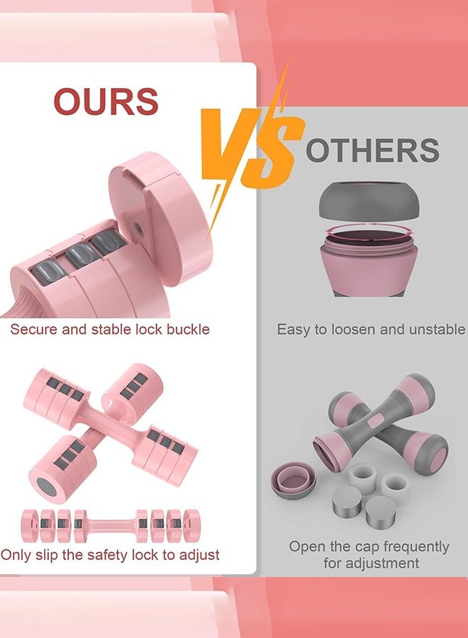 AL RAID Adjustable Dumbbells Set, Hand Weights Set with 4 Adjustable Weights 2lb 3lb 4lb 5lb, Adjustable Weight Dumbbells for Women/Men Home Gym Fitness Workout Strength Training - Image 3