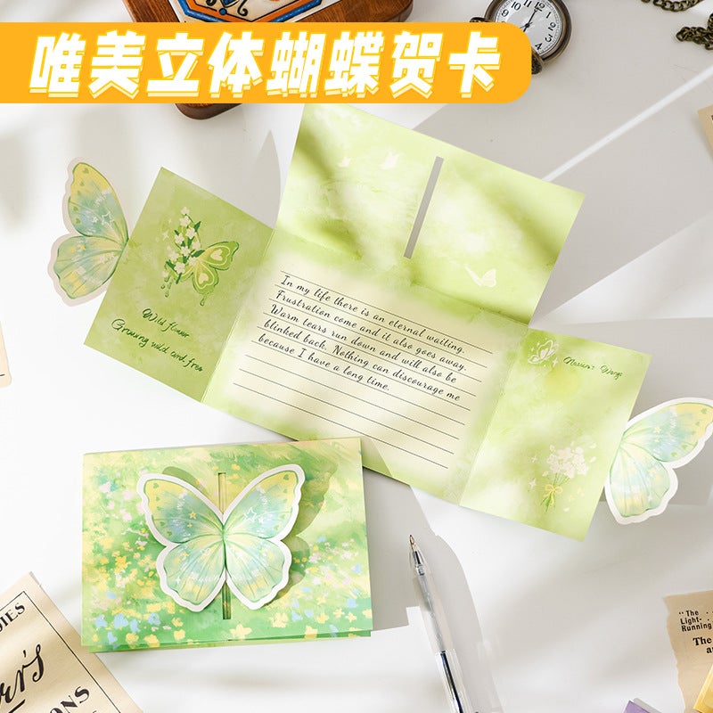 Stereo 3D Butterfly Greeting Card – Handwritten Paper Card for All Occasions - Image 4