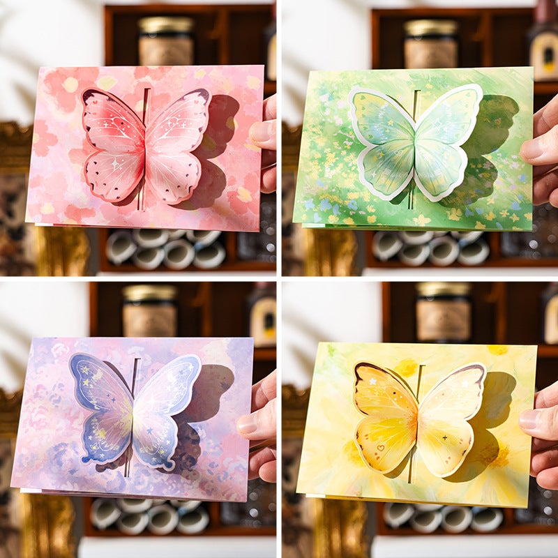 Stereo 3D Butterfly Greeting Card – Handwritten Paper Card for All Occasions - Image 3