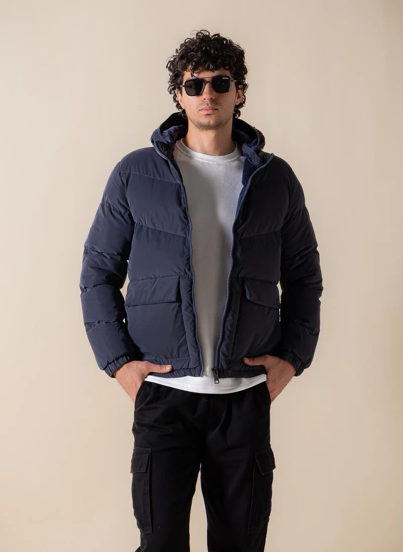 SHAPES FAUX FUR PUFFER JACKET