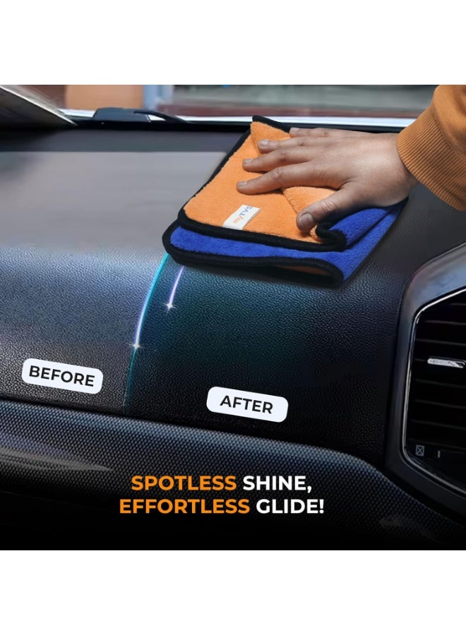 myTVS Microfiber Cleaning Cloth Super Absorbent, Extra Thick, Dual-Sided 800 GSM | 40x40 CM | Scratch-Free Detailing, Polishing & Washing for Car, Bike, and Home Cleaning - Image 2