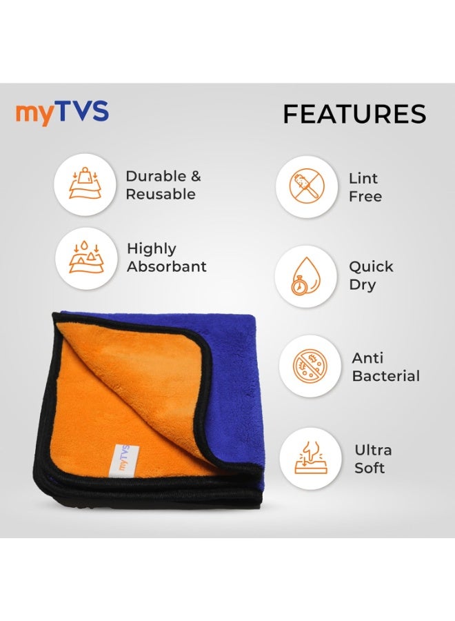 myTVS Microfiber Cleaning Cloth Super Absorbent, Extra Thick, Dual-Sided 800 GSM | 40x40 CM | Scratch-Free Detailing, Polishing & Washing for Car, Bike, and Home Cleaning - Image 4
