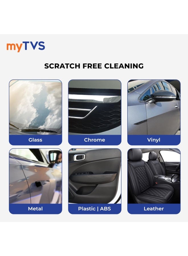 myTVS Microfiber Cleaning Cloth Super Absorbent, Extra Thick, Dual-Sided 800 GSM | 40x40 CM | Scratch-Free Detailing, Polishing & Washing for Car, Bike, and Home Cleaning - Image 3