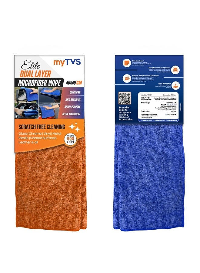 myTVS Microfiber Cleaning Cloth Super Absorbent, Extra Thick, Dual-Sided 800 GSM | 40x40 CM | Scratch-Free Detailing, Polishing & Washing for Car, Bike, and Home Cleaning - Image 5