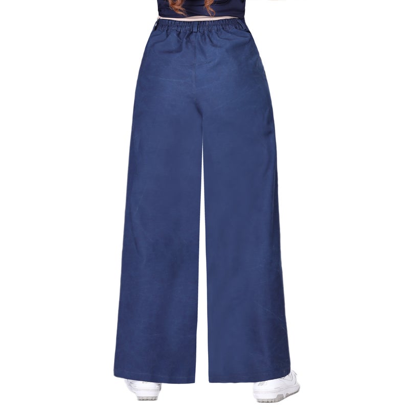 Smoky Egypt Wide Leg High Waisted Linen Pants With Elastic Back Band - Image 3