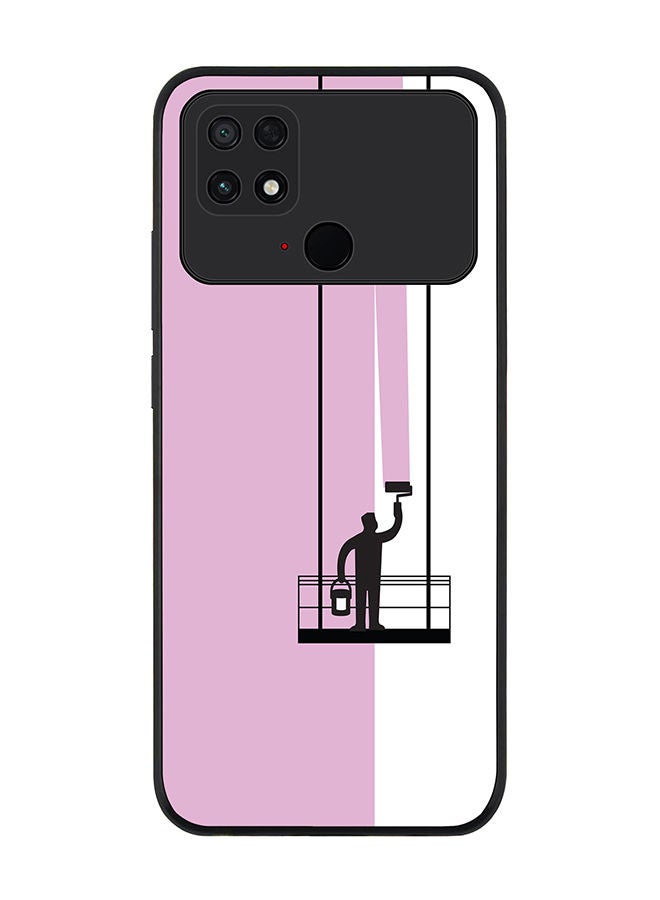 Stylizedd Rugged Black edge case for Xiaomi Poco C40 Slim fit Soft Case Flexible Rubber Edges Anti Drop TPU Gel Thin Cover - Paint Hanger (Pink) - Image 1