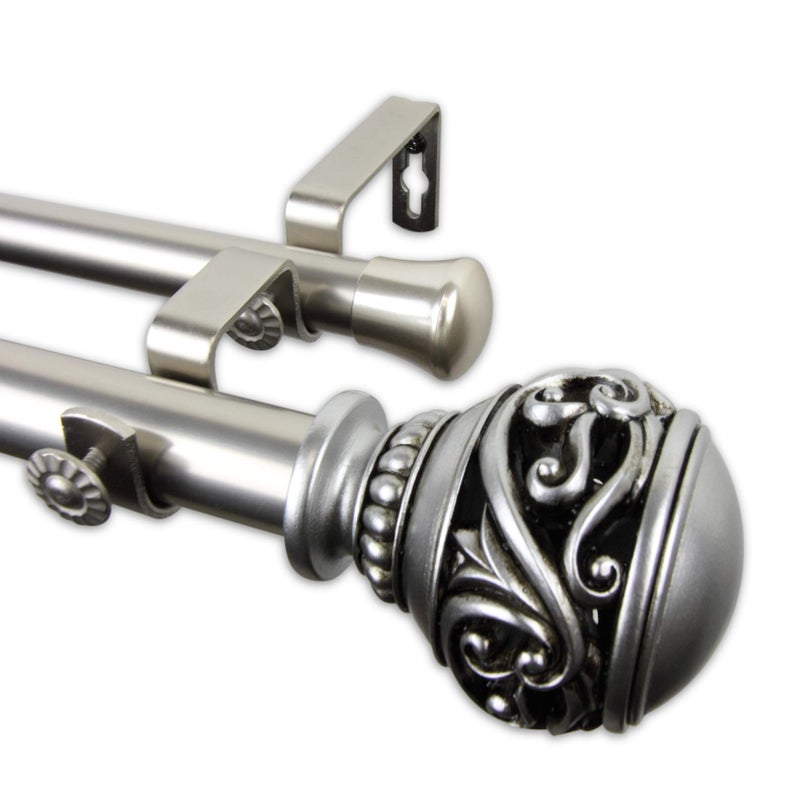 Rod Desyne 1 Isabella Double Curtain 120170 Satin Nickel