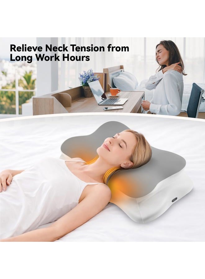 Silkena Cervical Neck Pillow with Heating for Pain Relief, Ergonomic Side Sleeper Pillow for Neck Support, Cooling Memory Foam Contour Orthopedic Bed Pillows for Side Back Stomach Sleepers - Image 2