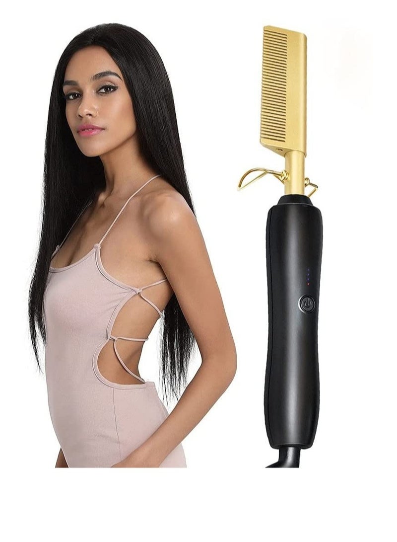 "Electrical Straightening Hot Comb and Curling Iron – Versatile Hair Tool for Sleek and Curly Styles" - Image 1