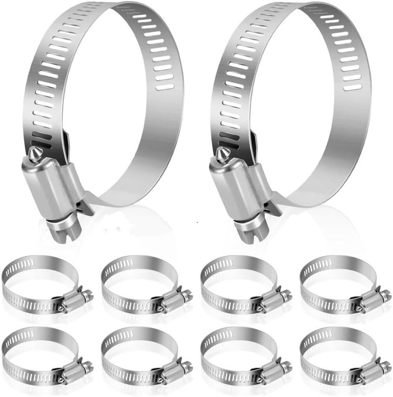 Hose Clips Hose Clips Adjustable Adjustable Hose Pipe Clamps Stainless Steel Hose Clips Fuel Pipe Clamps for Pipe Worm Gear Drive Durable,46,70mm(213-235mm) - Image 1