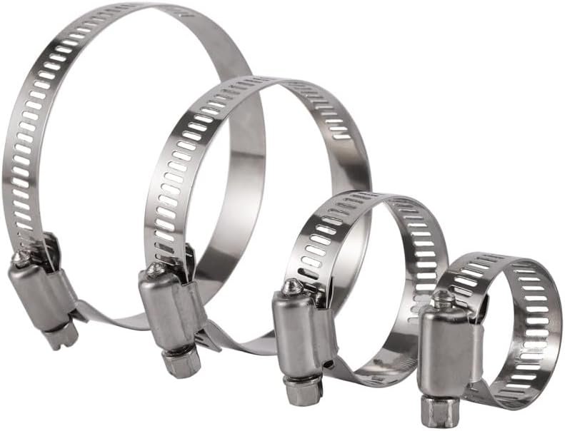 Hose Clips Hose Clips Adjustable Adjustable Hose Pipe Clamps Stainless Steel Hose Clips Fuel Pipe Clamps for Pipe Worm Gear Drive Durable,46,70mm(213-235mm) - Image 5