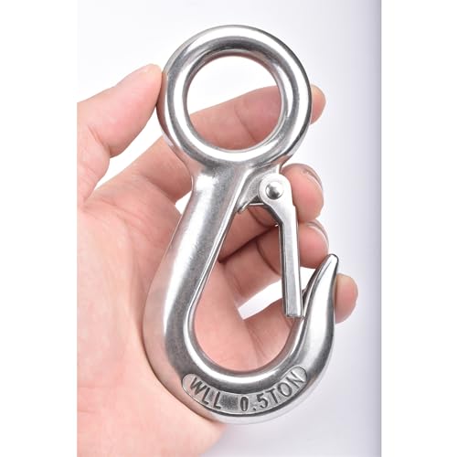 Alele 0.5T Crane Scale Grab Hooks,Slip Hooks,Stainless Steel Lifting Hook Rigging Accessory (Grab Hooks 500kg) - Image 1
