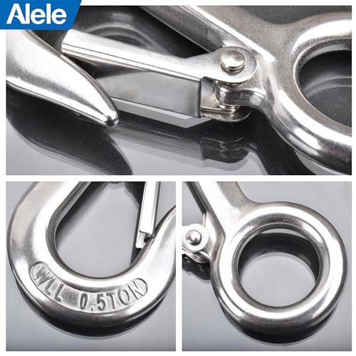 Alele 0.5T Crane Scale Grab Hooks,Slip Hooks,Stainless Steel Lifting Hook Rigging Accessory (Grab Hooks 500kg) - Image 4
