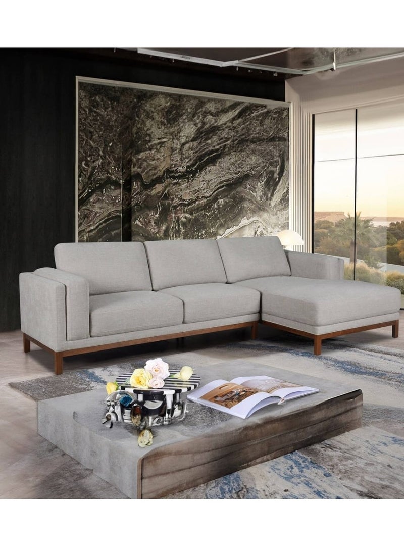 Other Manufacturer Linen corner sofa, size 270 x 170, depth 90 cm, gray color - Image 1