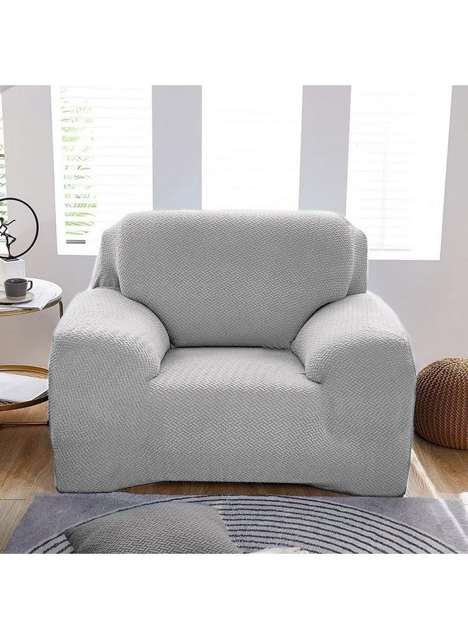 B BESTILO Sofa Cover 3 Seater and 2 Seater Fully Covered Universal 5 Seater Sofa Cover Non-Slip Sticky Elastic Stretchable Sofa Set Slipcover Protector for (Grey Emboss, Five Seater (3+1+1)) - Image 4