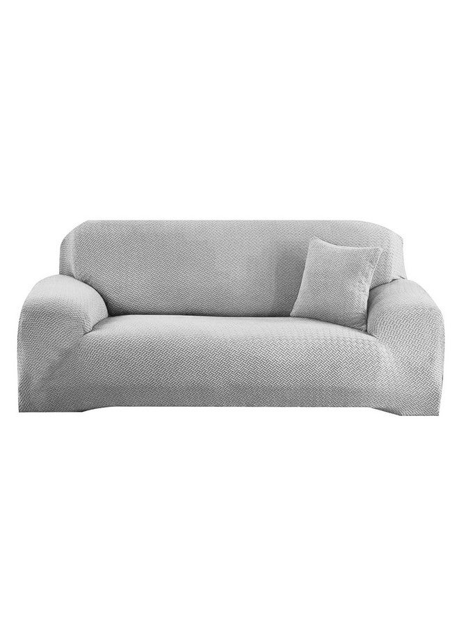 B BESTILO Sofa Cover 3 Seater and 2 Seater Fully Covered Universal 5 Seater Sofa Cover Non-Slip Sticky Elastic Stretchable Sofa Set Slipcover Protector for (Grey Emboss, Five Seater (3+1+1)) - Image 5