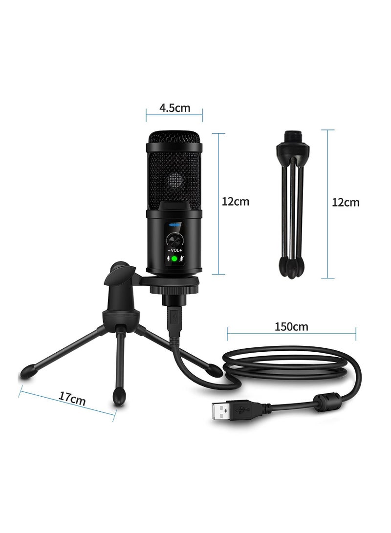 Excefore USB Microphone, With Built-In Headphone Jack & Volume Control, PC Microphone for Gaming Recording Streaming Voiceover - Image 2