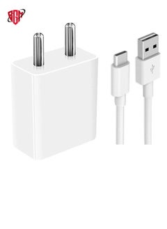 BGM Type C USB Travel Charger with 1 Meter Data Cable, White, Black  - Image 3