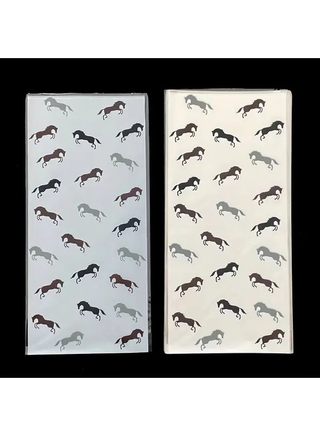 100 Pcs Horse Candy Bags With Silver Twist Ties For Party Gifts Cookies - Image 1