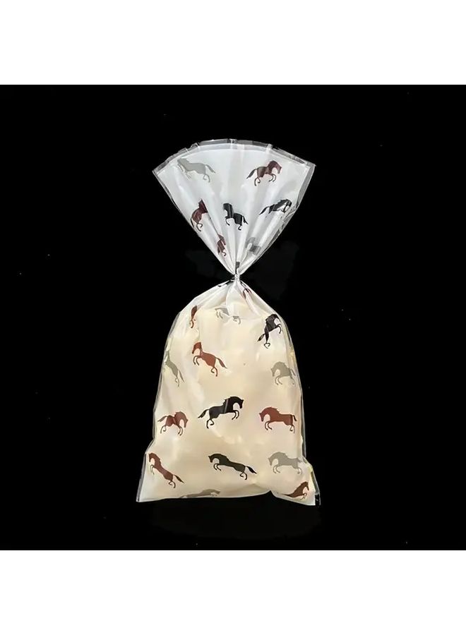 100 Pcs Horse Candy Bags With Silver Twist Ties For Party Gifts Cookies - Image 5