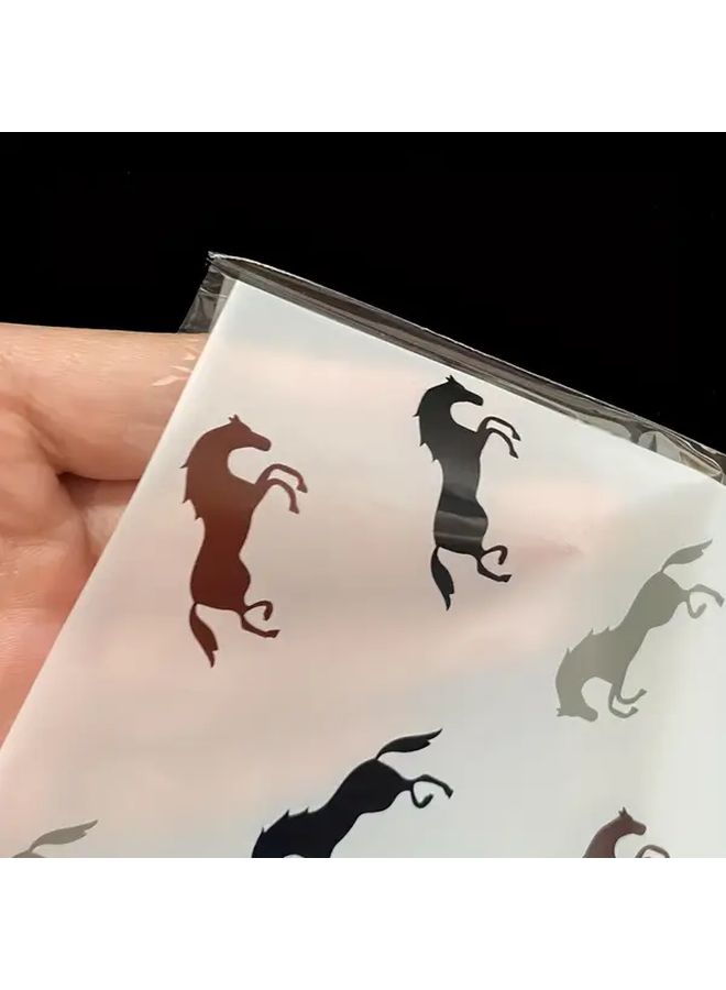 100 Pcs Horse Candy Bags With Silver Twist Ties For Party Gifts Cookies - Image 3