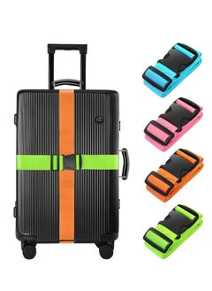 Oasisgalore 4PCS Luggage Straps 79" Long Belts Heavy Duty Suitcase Cross Luggage Strap With Buckle for Travel  - Image 1