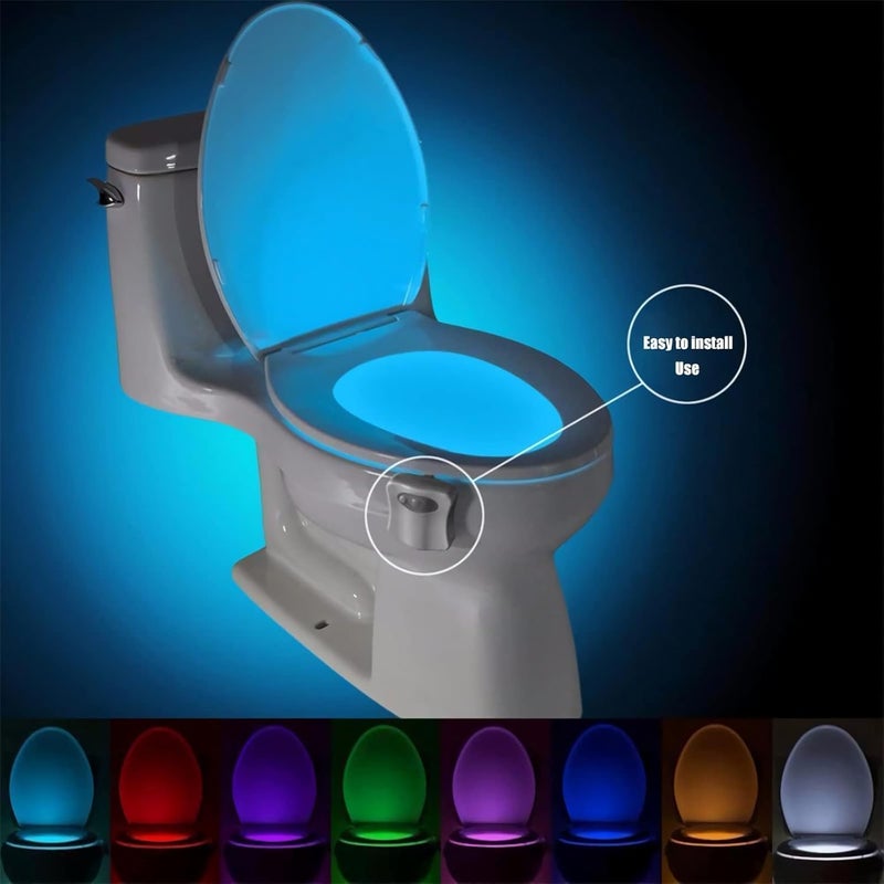 Proxima Direct 2 Pack Toilet Bowl Light with Motion Sensor Activated, 16 Colors Toilet Night Light,for Bathroom,Washroom, Idea Night Light for Dad Teen Boy Kids Men Women - Image 4