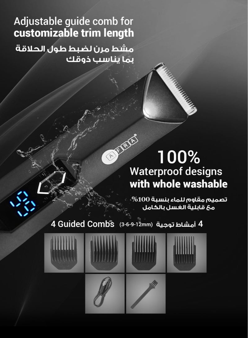 AFRA Body Trimmer for Men, Men Grooming for Groin and Body,Electric Ball Trimmer,Safe Body Shaver Groomer Rechargeable Waterproof Wet/Dry Led Display USB Charging With Cleaning Brush - Image 4