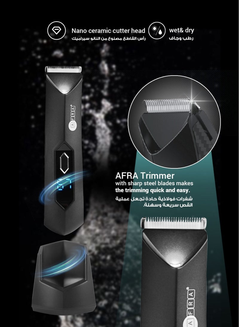 AFRA Body Trimmer for Men, Men Grooming for Groin and Body,Electric Ball Trimmer,Safe Body Shaver Groomer Rechargeable Waterproof Wet/Dry Led Display USB Charging With Cleaning Brush - Image 2