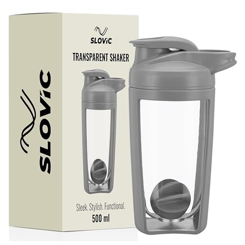 SLOVIC Shaker for Gym [500 ML] | Durable & Leak-Proof Protein Shaker Bottle | Odor Free, Stylish & Transparent Gym Bottle for Men & Women | Ideal for Gym, Home & Office - Image 1
