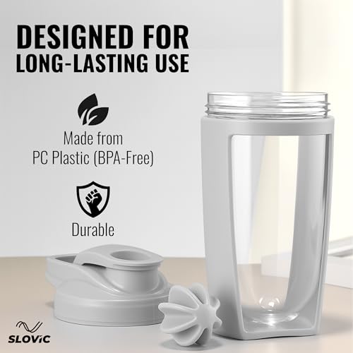 SLOVIC Shaker for Gym [500 ML] | Durable & Leak-Proof Protein Shaker Bottle | Odor Free, Stylish & Transparent Gym Bottle for Men & Women | Ideal for Gym, Home & Office - Image 4