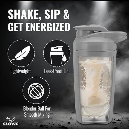 SLOVIC Shaker for Gym [500 ML] | Durable & Leak-Proof Protein Shaker Bottle | Odor Free, Stylish & Transparent Gym Bottle for Men & Women | Ideal for Gym, Home & Office - Image 5