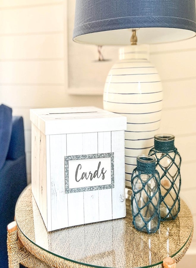 Kate Aspen White Rustic Wood Gift/Wedding Card Box, Money Box, Farmhouse Decorations For Reception or Party - Unique Decor - Image 2