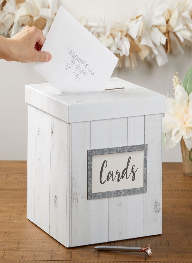 Kate Aspen White Rustic Wood Gift/Wedding Card Box, Money Box, Farmhouse Decorations For Reception or Party - Unique Decor - Image 1