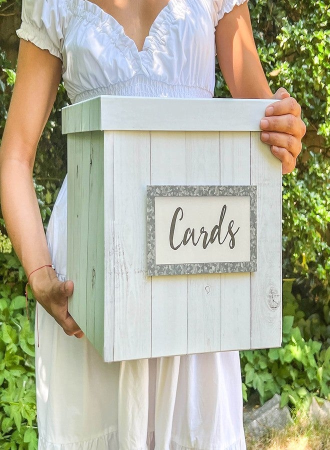 Kate Aspen White Rustic Wood Gift/Wedding Card Box, Money Box, Farmhouse Decorations For Reception or Party - Unique Decor - Image 3