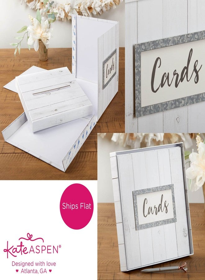 Kate Aspen White Rustic Wood Gift/Wedding Card Box, Money Box, Farmhouse Decorations For Reception or Party - Unique Decor - Image 5