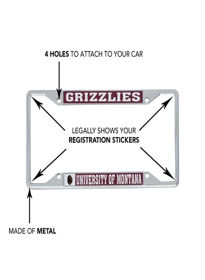 Desert Cactus University of Montana Grizzlies UM Griz UMont Car Accessories Metal License Plate Frame and Tag Holder for Front or Rear of Car (Mascot) - Image 5