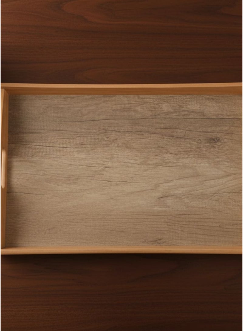 كذا هوم كازا هوم صينية تقديم مستطيلة فاخرة من الخشب مع مقابض جانبية – بتشطيب خشبي مزدوج – إكسسوار أنيق للمائدة والديكور - Image 4