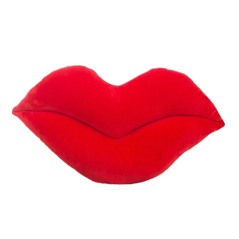 LEVINIS Red Lip Shape Throw Pillows Soft Velvet Decorative Reversible Pillow Cushion for Bed Couch Office 236 x 136 Inch - Image 1