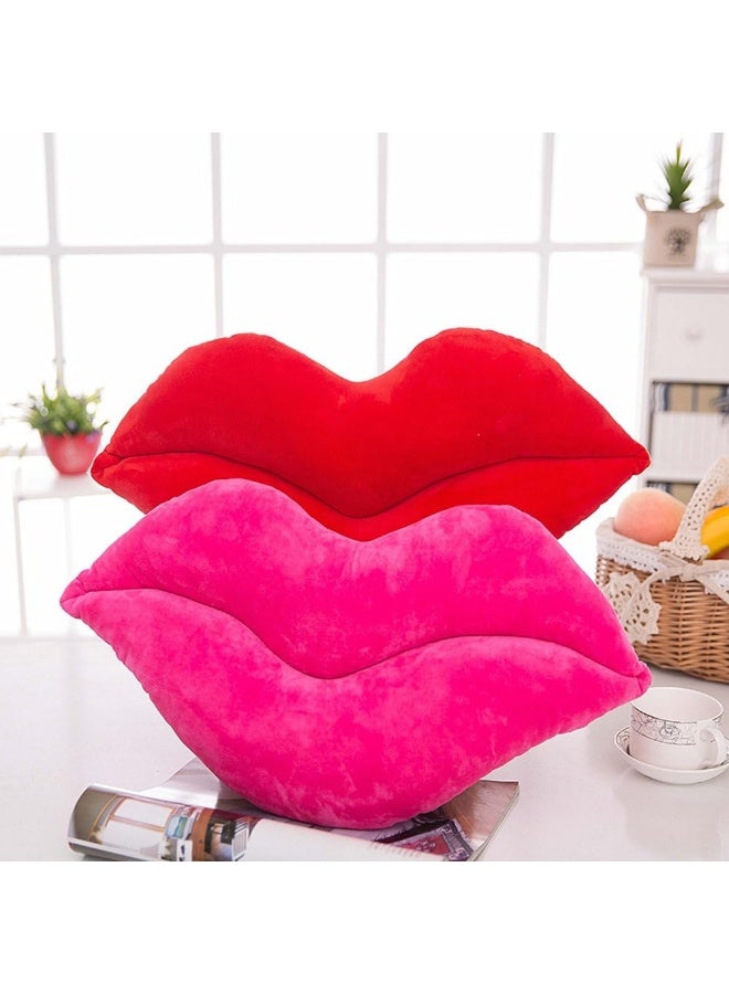 LEVINIS Red Lip Shape Throw Pillows Soft Velvet Decorative Reversible Pillow Cushion for Bed Couch Office 236 x 136 Inch - Image 2