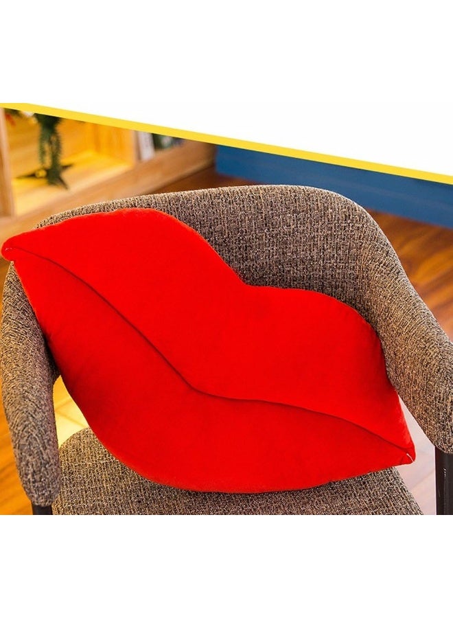 LEVINIS Red Lip Shape Throw Pillows Soft Velvet Decorative Reversible Pillow Cushion for Bed Couch Office 236 x 136 Inch - Image 3